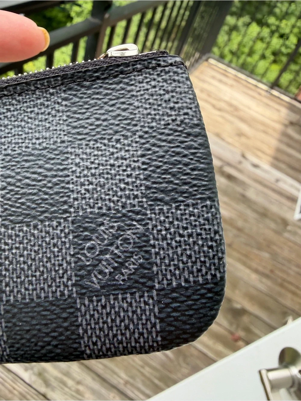 Louis Vuitton Damier Graphite Key Pouch - Black & Grey tag included